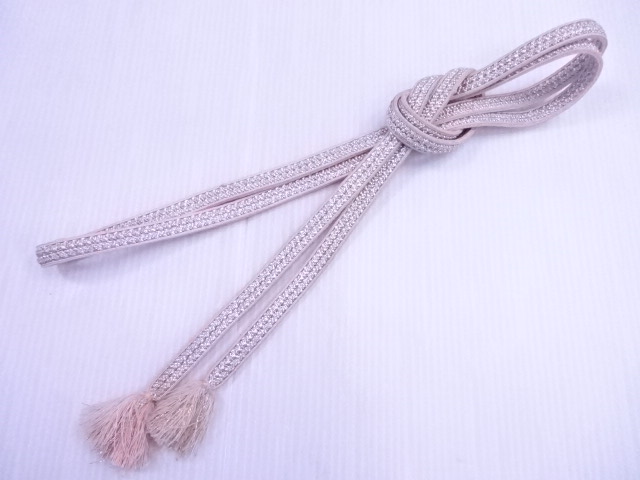 リサイクル　和装小物　帯締め　銀糸　正絹　組紐
